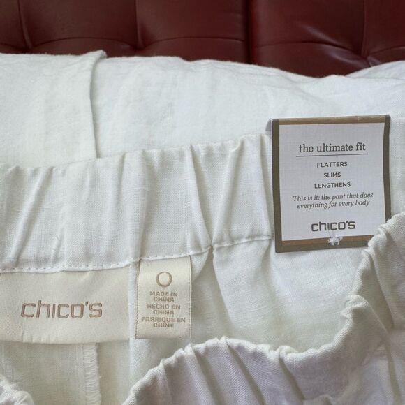 Chico’s Crochet Hem Linen Pants – Optic White – Size O (Regular)✨ - Picture 16 of 16